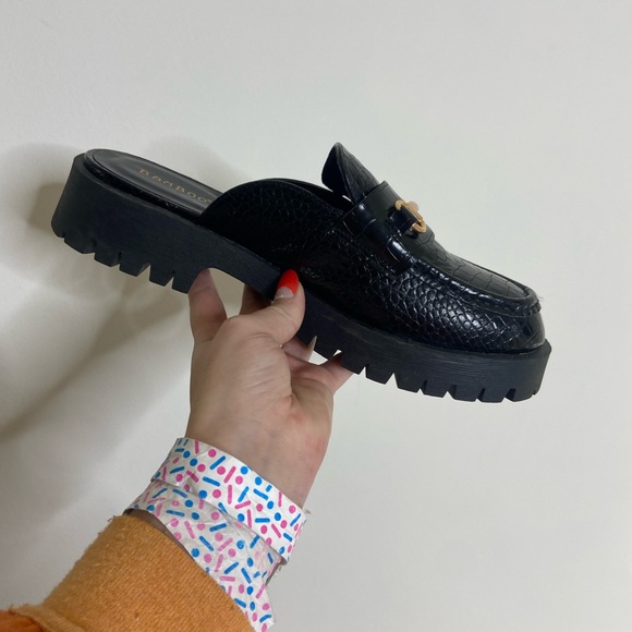 Bamboo black croc loafers - Picture 3 of 6